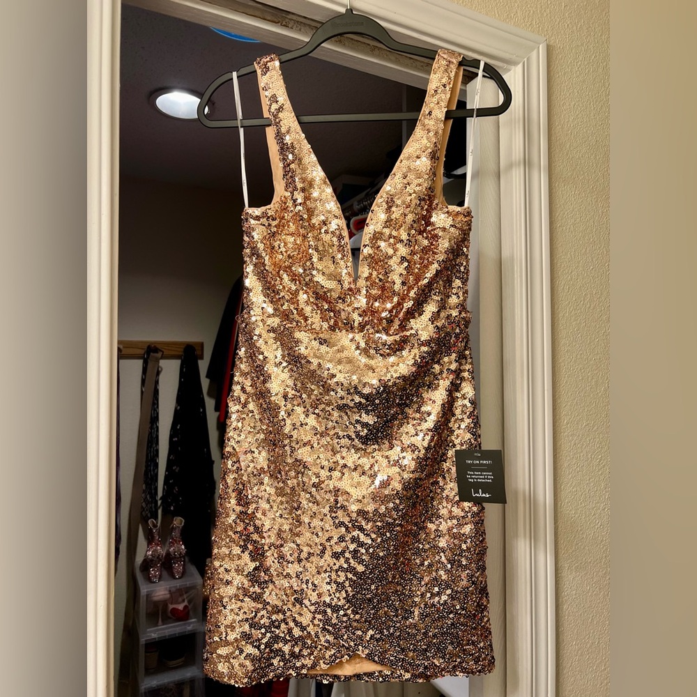 Brand new rose gold mini dress